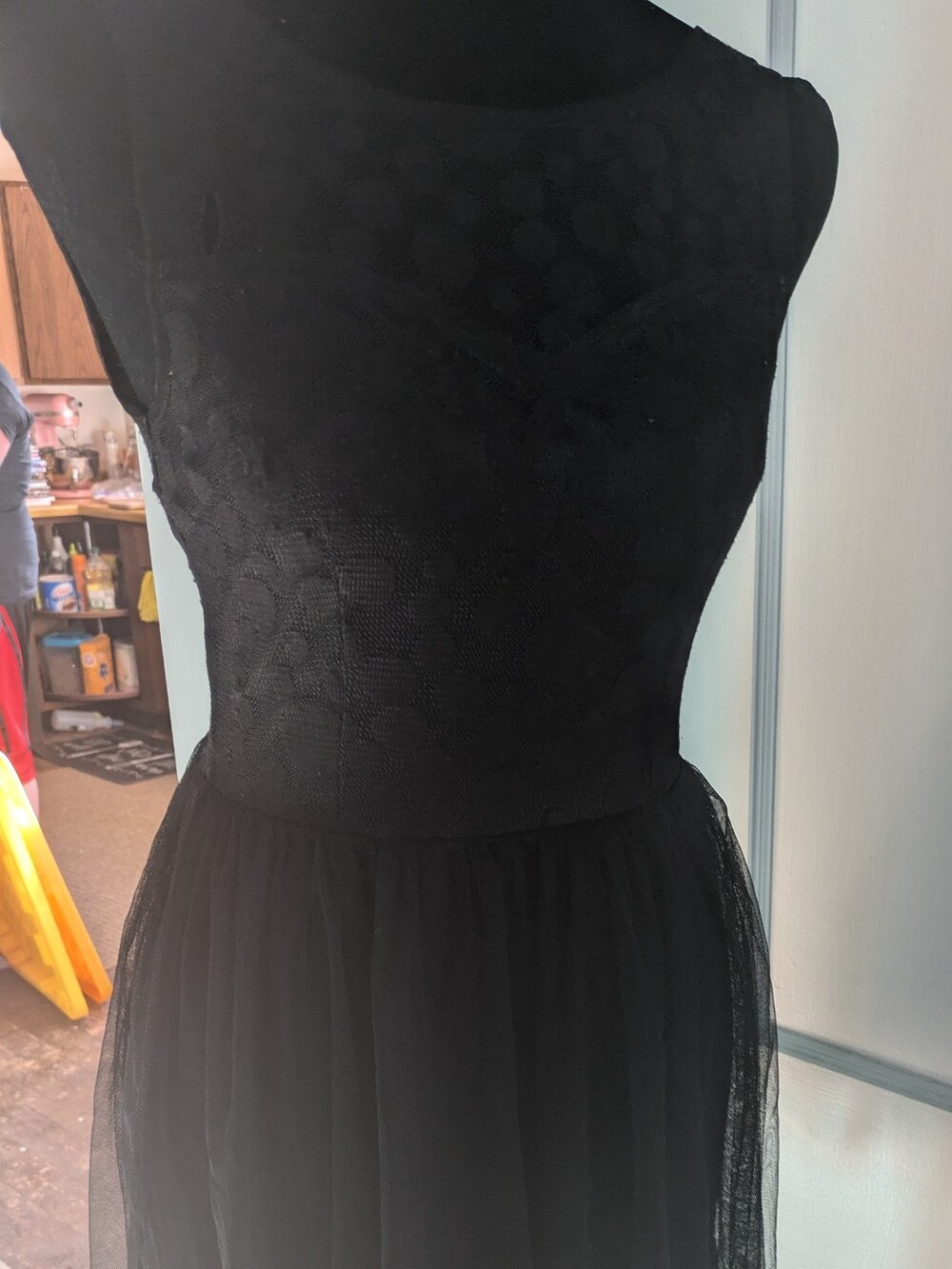 Vintage dELiA*s Black Lace & Tulle Cocktail Dress - Size S